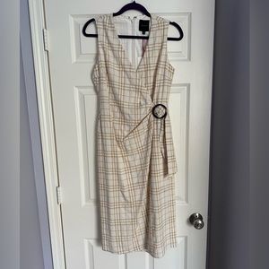 Alex Marie size 4 tan plaid sleeveless dress